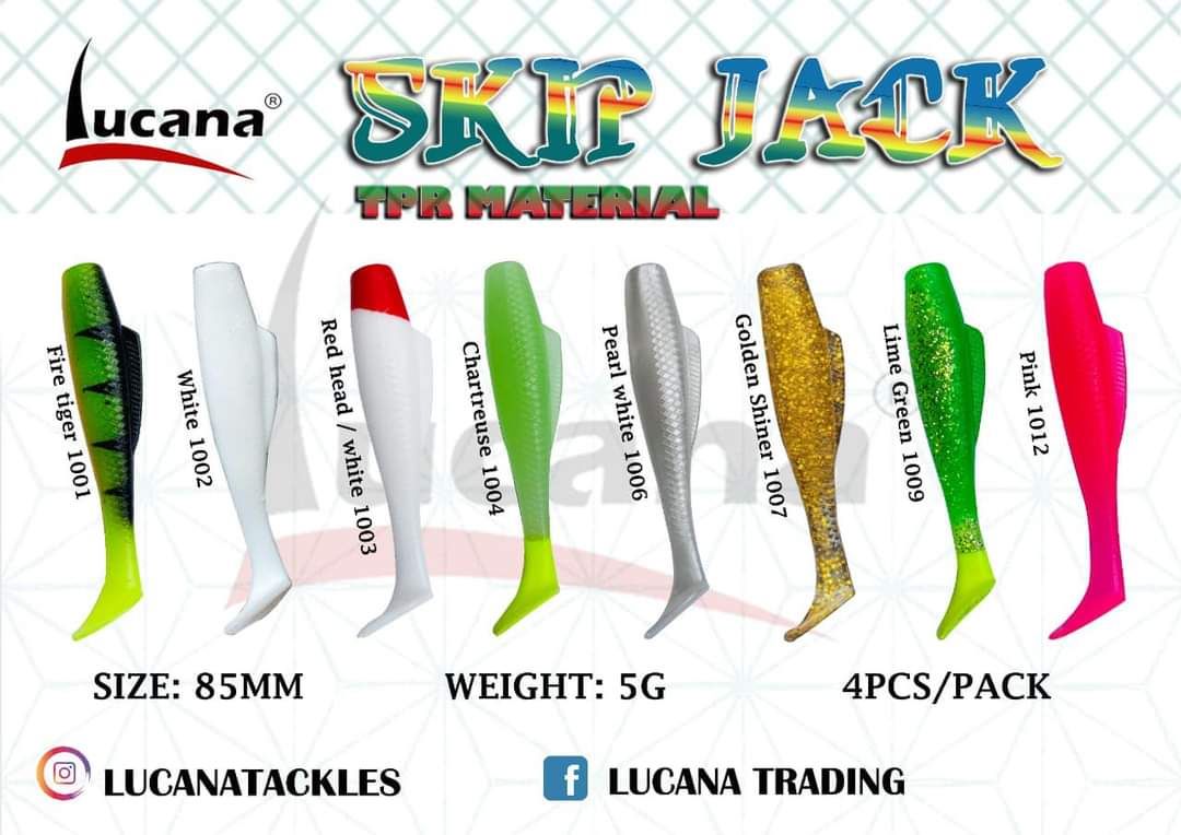 Lucana SKIP JACK Soft Fishing Lure Shad 5g 8.5cm 4pcs/pack Price in India –  Buy Lucana SKIP JACK Soft Fishing Lure Shad 5g 8.5cm 4pcs/pack online at