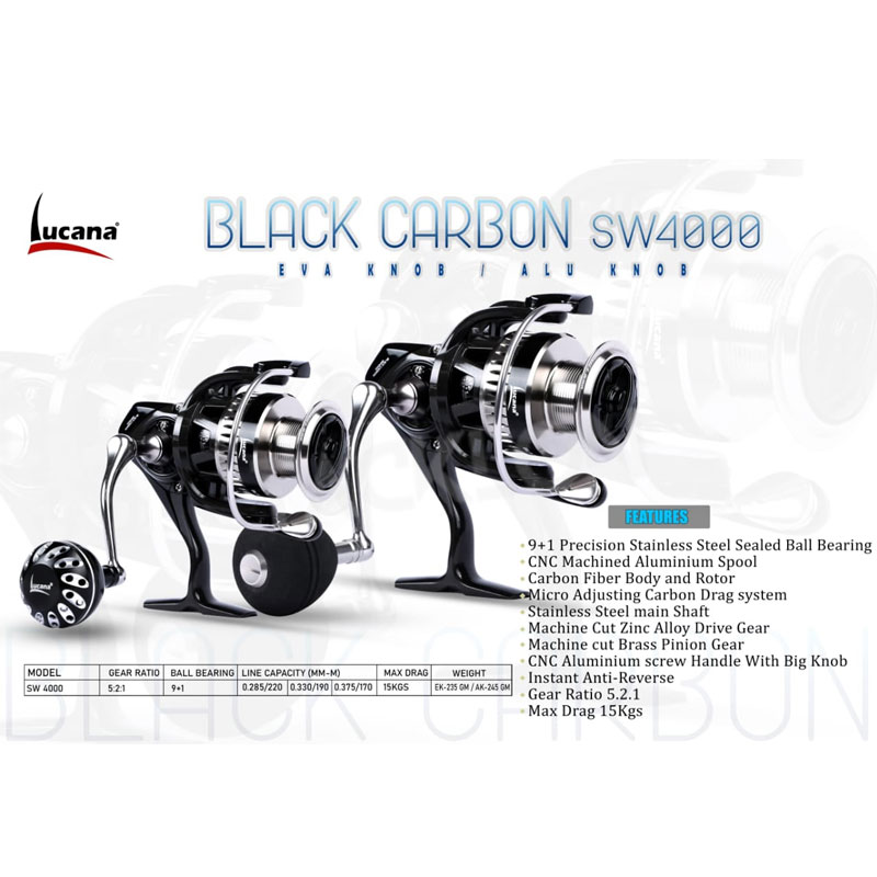 LUCANA BLACK CARBON SW-4000 SPINNING REEL Price in India – Buy