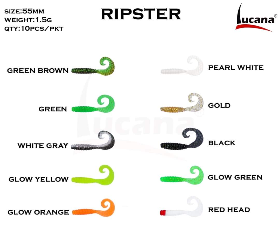 Lucana RIPSTER Soft Fishing Lure Shad 1.5g 5.5cm 10pcs/pack