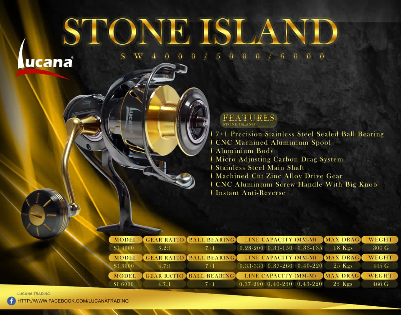 LUCANA STONE ISLAND SW 5000 SPINNING REEL Price in India – Buy LUCANA STONE  ISLAND SW 5000 SPINNING REEL online at