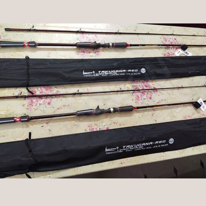 LUCANA TAKUGANA RED BAITCASTING FISHING ROD 7FT - Image 2