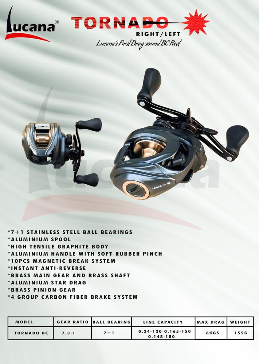Lucana Tornado BC Reel - Left Hand
